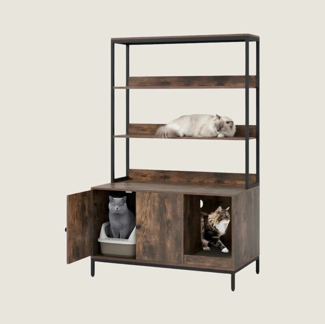 Hana Litter Cabinet with Display Shelves