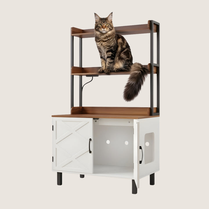 Taka Litter Cabinet with Shelves & Charging