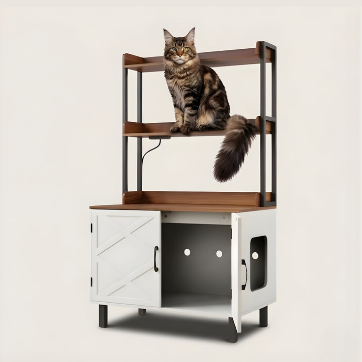 Taka Litter Cabinet with Shelves & Charging