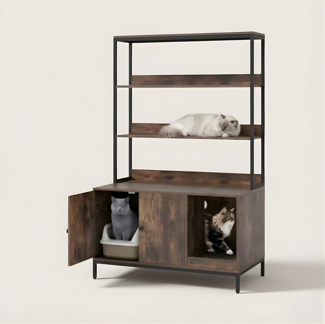 Hana Litter Cabinet with Display Shelves