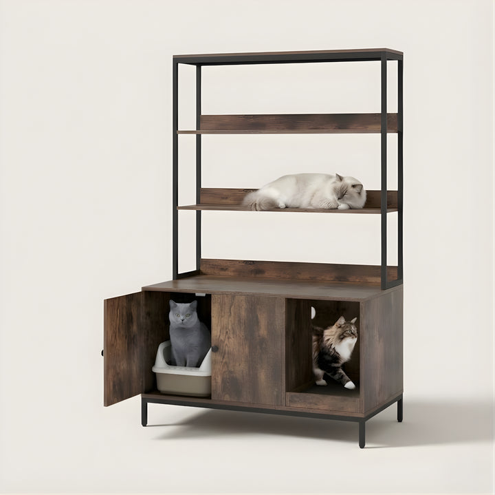 Hana Litter Cabinet with Display Shelves