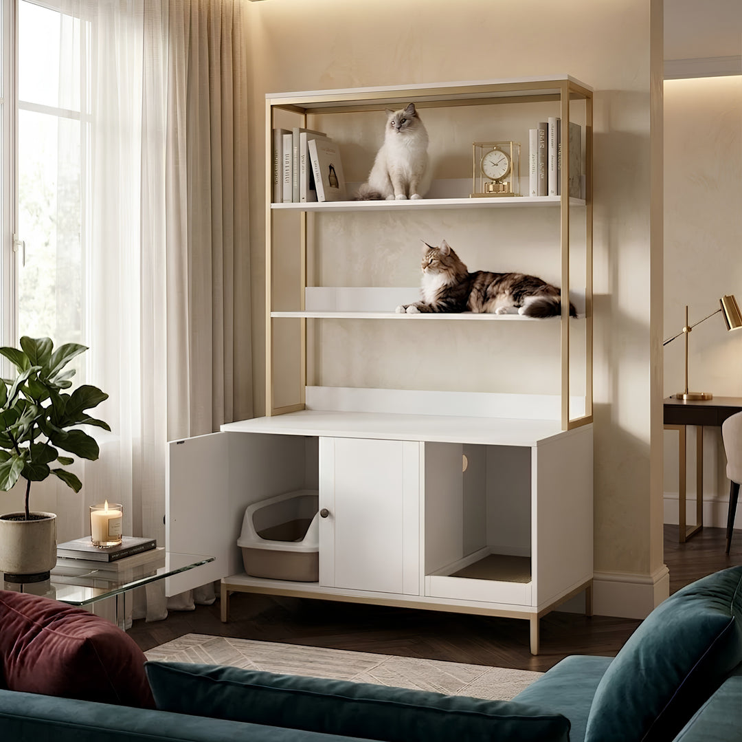 Hana Litter Cabinet with Display Shelves