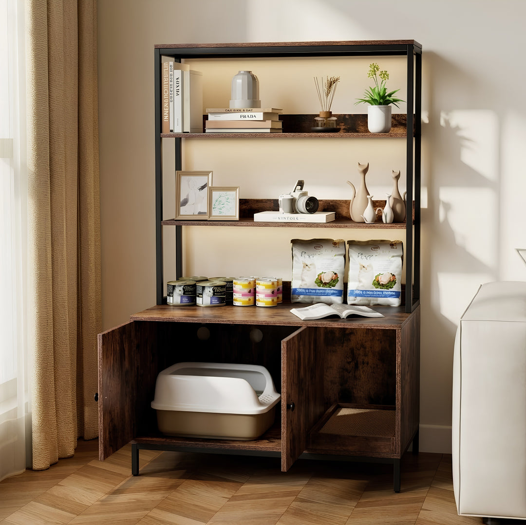 Hana Litter Cabinet with Display Shelves