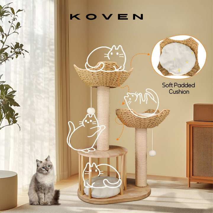 Haru Wicker Cat Tower Koven 