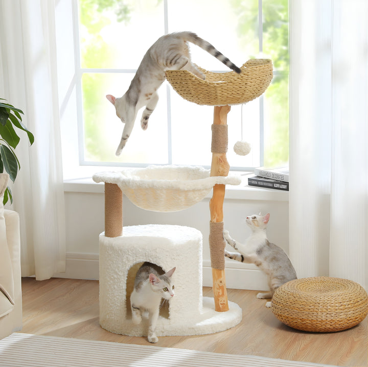 Shiro Wicker Cat Tower Koven 