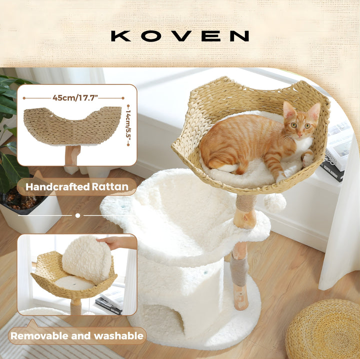 Shiro Wicker Cat Tower Koven 